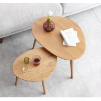 Berlin Solid Oak Cobblestone Coffee Table Set (new arrival)